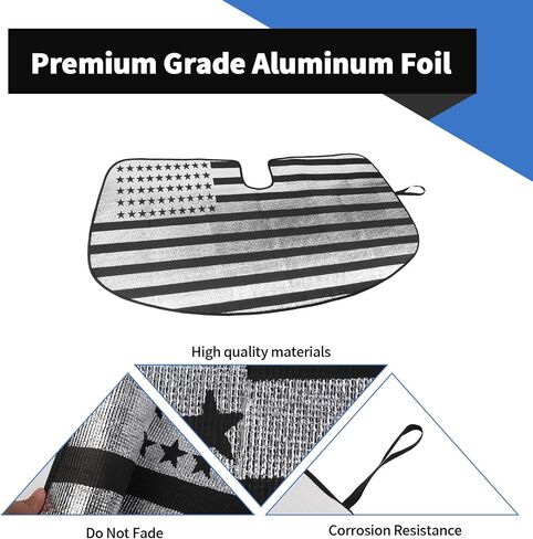 Voodonala لـ Dodge Challenger 2009-2024 Front Windshield Sunshade Cover متوافق مع Dodge Challenger 2009-2024 (مع نمط علم الولايات المتحدة) in Saudi Arabia