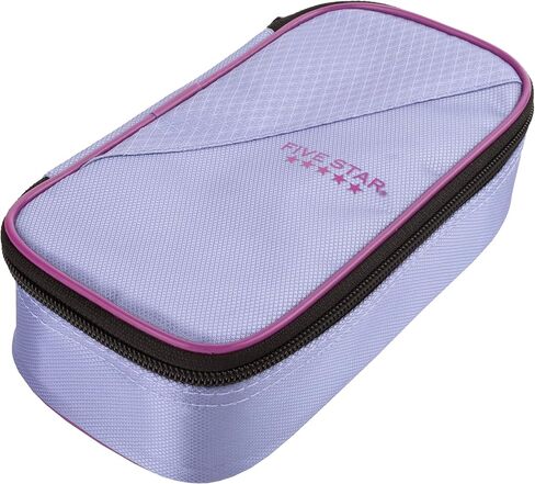 Five Star Pencil Pouch, Pen Case, Storage Organizer for School Supplies Earbuds Chargers Cables Makeup, High-Capacity, Fits 3 Ring Binder, Lilac Berry (500211F-ECM) in Kuwait