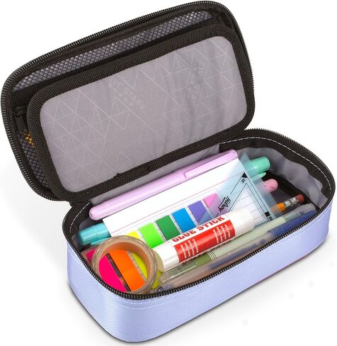 Five Star Pencil Pouch, Pen Case, Storage Organizer for School Supplies Earbuds Chargers Cables Makeup, High-Capacity, Fits 3 Ring Binder, Lilac Berry (500211F-ECM) in Kuwait