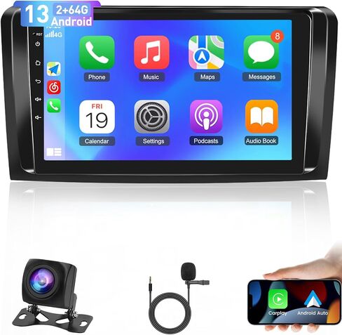 4+64G Android Car Stereo for Mercedes Benz ML GL ML350 GL450 W164 GL320 X164 ML500 ML280 GL350 2005-2011, Wireless Carplay & Android Auto - 9 Inch IPS Touchscreen, 32EQ DSP, WiFi, GPS, Mirror Link in Saudi Arabia