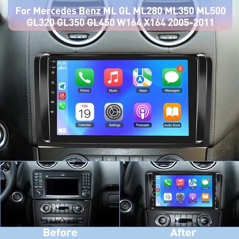4+64G Android Car Stereo for Mercedes Benz ML GL ML350 GL450 W164 GL320 X164 ML500 ML280 GL350 2005-2011, Wireless Carplay & Android Auto - 9 Inch IPS Touchscreen, 32EQ DSP, WiFi, GPS, Mirror Link in Saudi Arabia