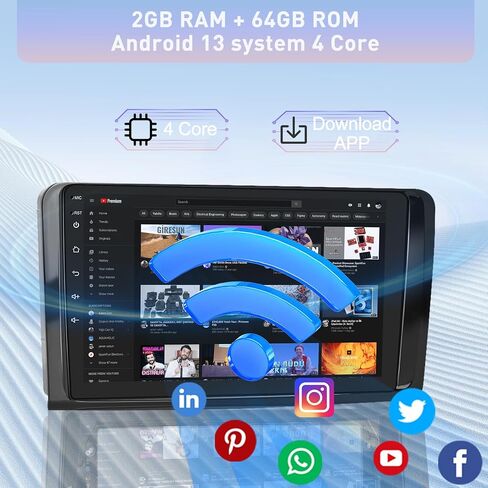4+64G Android Car Stereo for Mercedes Benz ML GL ML350 GL450 W164 GL320 X164 ML500 ML280 GL350 2005-2011, Wireless Carplay & Android Auto - 9 Inch IPS Touchscreen, 32EQ DSP, WiFi, GPS, Mirror Link in Saudi Arabia