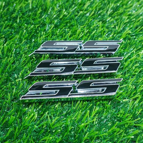 الباب الخلفي الجانبي الخلفي trunk trunk Nameplate 3D Letter Parge Parge for 2010-2016 SS 3PC (Chrome Black) in Kuwait