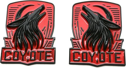 2Pcs New Custom Dark Horse Style Emblems Door Left Right Car Badge Compatible with 2011-2025+ F150 Mustang GT Dark Coyote Badge (Black Red) in Kuwait