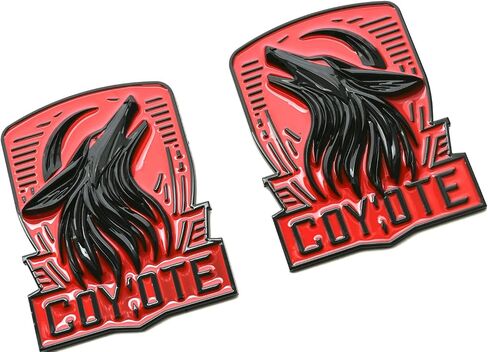 2Pcs New Custom Dark Horse Style Emblems Door Left Right Car Badge Compatible with 2011-2025+ F150 Mustang GT Dark Coyote Badge (Black Red) in Kuwait