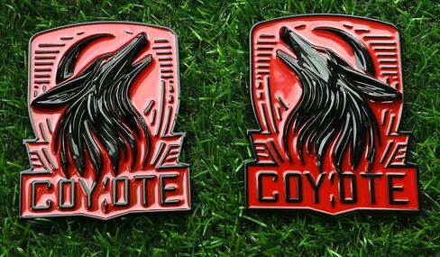 2Pcs New Custom Dark Horse Style Emblems Door Left Right Car Badge Compatible with 2011-2025+ F150 Mustang GT Dark Coyote Badge (Black Red) in Kuwait