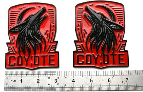 2Pcs New Custom Dark Horse Style Emblems Door Left Right Car Badge Compatible with 2011-2025+ F150 Mustang GT Dark Coyote Badge (Black Red) in Kuwait