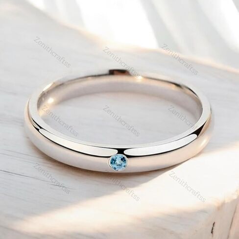 925 Stearling Silver Aquamarine Anime Band Promise Ring For Him Amime Movie Yuta March Birthstone Statement Minimalist Band BY ZENITHCRAFTSS in Saudi Arabia