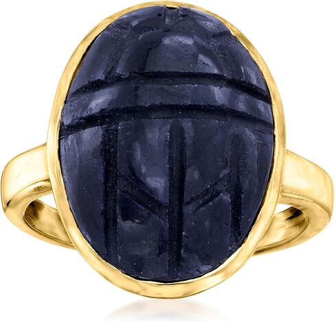 Ross-Simons 16.00 Carat Sapphire Scarab Ring in 18kt Gold Over Sterling in Saudi Arabia