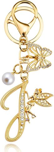 Initial Keychain Bag Charm Women Purse Charms for Handbags Accessories Charm for Wallet Butterfly Pendant for Girls in Saudi Arabia