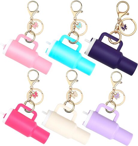 6pack mini tumbler keykain for Stanley Cup Cute Chain chain chapstick charms for women women backpack bag in Kuwait