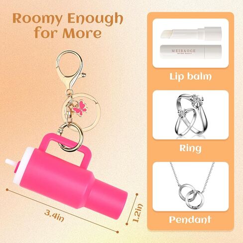 6pack mini tumbler keykain for Stanley Cup Cute Chain chain chapstick charms for women women backpack bag in Kuwait