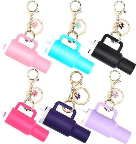 6pack mini tumbler keykain for Stanley Cup Cute Chain chain chapstick charms for women women backpack bag in Kuwait