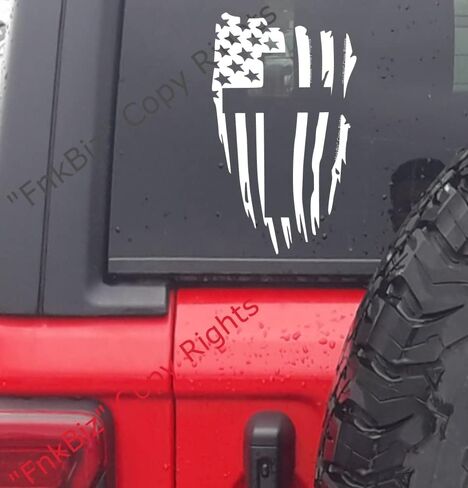 Flag American و Christian Cross Secal Sticker لسيارات Jeep Cars SUVS شاحنات شاحنات Windows Windows Proparikes أجهزة الكمبيوتر المحمولة | أبيض | 7.5 "× 5.0" بوصة. in Kuwait