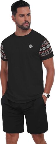 Men's T-Shirts Casual Summer Western Aztec Print Short Sleeve Tops Basic Comfortable Tees Shirts in Kuwait