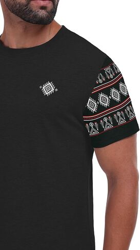 Men's T-Shirts Casual Summer Western Aztec Print Short Sleeve Tops Basic Comfortable Tees Shirts in Kuwait