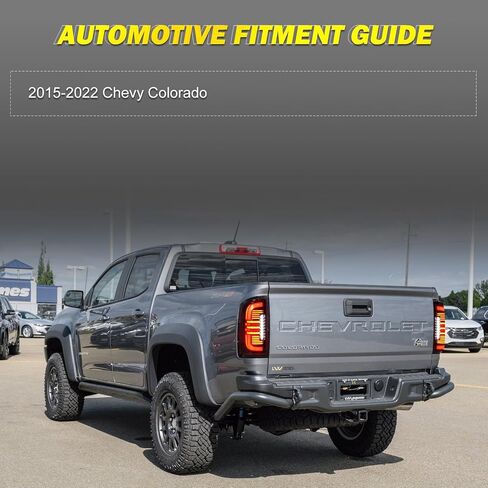 AUTOWIKI Taillights for 2015-2022 Chevy Colorado - Full LED with Sequential Turn Signal Rear Tail Light for 15-22 Colorado Black Smoke Lens Brake Lamps in Saudi Arabia