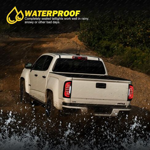 AUTOWIKI Taillights for 2015-2022 Chevy Colorado - Full LED with Sequential Turn Signal Rear Tail Light for 15-22 Colorado Black Smoke Lens Brake Lamps in Saudi Arabia