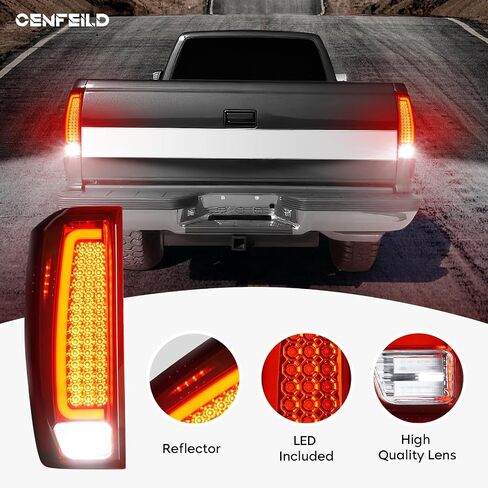 LED Tail Lights Assembly Fit for GMC Sierra 1500 2019-2023, 2500HD 3500HD 2020-2023 [Fit Factory LED Tail Light Model], Taillights Brake Lamps Set, Black Housing Smoked Lens in Saudi Arabia