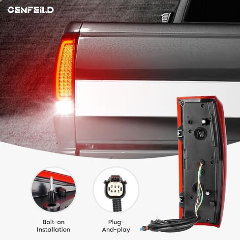 LED Tail Lights Assembly Fit for GMC Sierra 1500 2019-2023, 2500HD 3500HD 2020-2023 [Fit Factory LED Tail Light Model], Taillights Brake Lamps Set, Black Housing Smoked Lens in Saudi Arabia