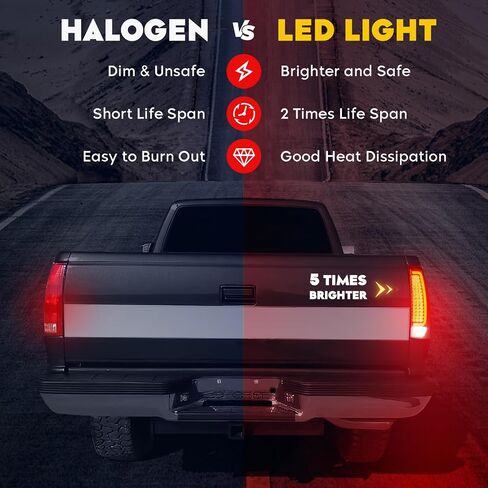 LED Tail Lights Assembly Fit for GMC Sierra 1500 2019-2023, 2500HD 3500HD 2020-2023 [Fit Factory LED Tail Light Model], Taillights Brake Lamps Set, Black Housing Smoked Lens in Saudi Arabia