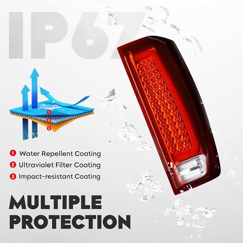LED Tail Lights Assembly Fit for GMC Sierra 1500 2019-2023, 2500HD 3500HD 2020-2023 [Fit Factory LED Tail Light Model], Taillights Brake Lamps Set, Black Housing Smoked Lens in Saudi Arabia