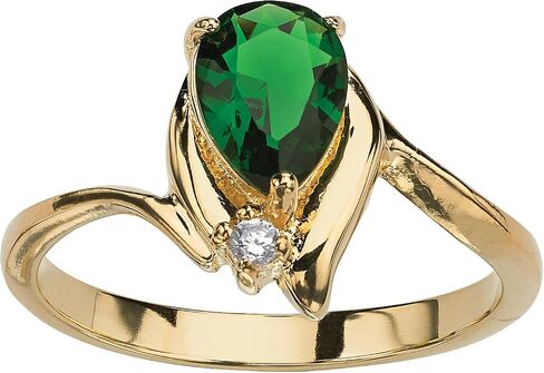 Palm Beach Jewelry Birthstone and Crystal 18k Gold-Plated Ring in Saudi Arabia