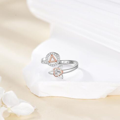 AA Sobriety Ring 925 Sterling Silver Stay Sober Recovery Anxiety Ring Sobriety Gifts for Women in Saudi Arabia