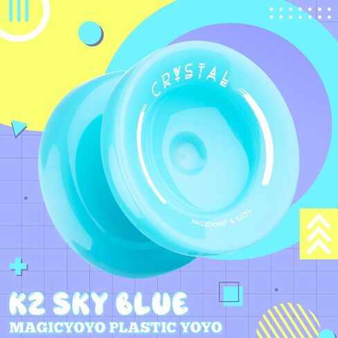 MAGICYOYO K2 Crystal Yoyo for Kids 8-12, Responsive Yoyo Professional for Beginners, Plastic Dual Function Yo Yo with 12 Yoyo Strings, Yo-yos Case Bag + Yoyos Accessory Kit (Black Blue) in Saudi Arabia
