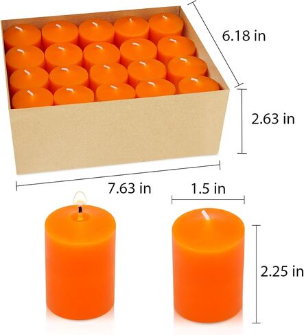 White Votive Candles, 20 Packs Unscented Wax Candles for Wedding, Party & Home (15 Hour), 1.5''D x 2.25''H in Saudi Arabia