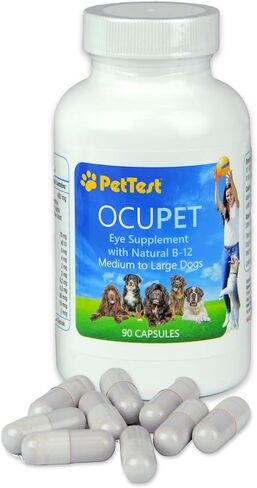 Ocupet Advanced Vision & Eye Health ملحق للقطط والكلاب الصغيرة المتوسطة ، معبأة مع B12 الطبيعي ، مستخلص بذور العنب واللوتين لدعم الحيوانات الأليفة مع مرض السكري أو الظروف المرتبطة بالعين-90 كبسولات in Kuwait