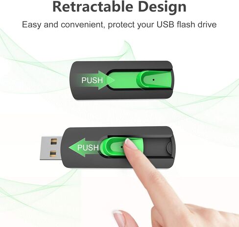 Aiibe 512GB USB 3.0 Flash Drive Thumb Drive USB Drive 512 GB Flash Drive Retractable Jump Drive 512GB for PC Laptop (Green) in Kuwait