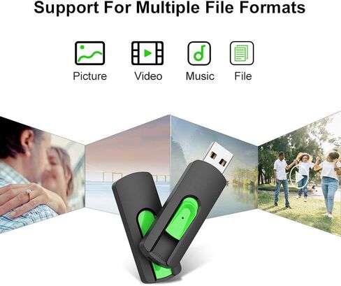 Aiibe 512GB USB 3.0 Flash Drive Thumb Drive USB Drive 512 GB Flash Drive Retractable Jump Drive 512GB for PC Laptop (Green) in Kuwait