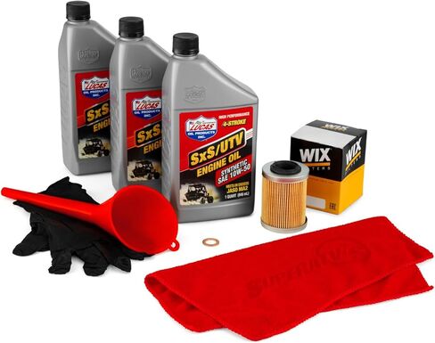 SuperATV Up & Running CFMOTO ZForce Oil Change Kit with Premium Lucas Oil and WIX Filter, Includes 3 qt. 10W-40 Full Synthetic Oil and WIX (765809303669) Oil Filter for Best Performance in Saudi Arabia