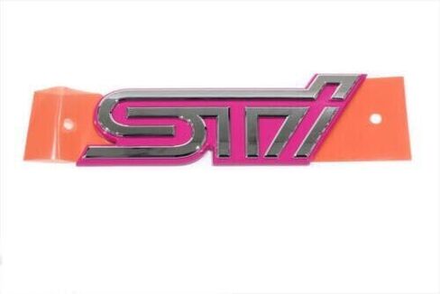 Impreza WRX STi Rear Trunk Emblem Pink and Chrome 93073FE580 Genuine OEM in Saudi Arabia