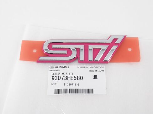 Impreza WRX STi Rear Trunk Emblem Pink and Chrome 93073FE580 Genuine OEM in Saudi Arabia