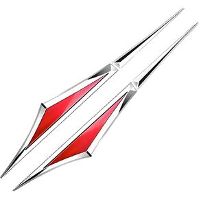 2Pcs 3D Car Side Doors Wing Emblem Badge Stickers,Self-Adhesive Zinc Alloy Auto Sport Badges Emblems Exterior Accessories for All Cars Trucks SUV Motorcycles Autobike(Size:red,Color:Silver) in Saudi Arabia