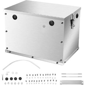 VEVOR Battery Box, Group 24-31 Trolling Motor Battery Box, Marine Batteries Case with Lock, Handles and Rubber-Grommet Cable Holes, Stainless Steel Shell, Suitable for Cars, Boats & Trolling Motors in Saudi Arabia