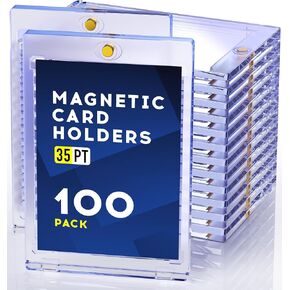 10ct 35pt Magnetic Card Holder for Trading Cards, One Touch Card Holder, Card Protectors Hard Plastic, Magnetic Card Case for Sports Card, Baseball Card Holders, Display Case for Standard Cards in Saudi Arabia