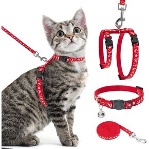 PAWCHIE Cat Harness and Leash Set, Cats Escape Proof-Adjustable Kitten Harness Lightweight Soft Outdoor Walking Travel Pet Safe Harness, Puppy Harness for Girl Cats Bunny Rabbit Small Dog, Pink S in Kuwait