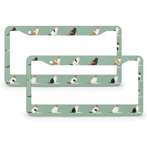 Cute Giraffe Leaves 2 Pack License Plate Frames,Stainless Steel Car License Plate Car Accessories with 2 Holes and Screws Universal Aluminum Tag Frame for Front and Rear Car Tags in Saudi Arabia