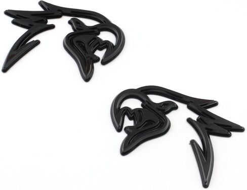 2pc جديد مخصص Hellhawk Emblem بديل لـ Trackhawk Fender Door 3D Badge Hellcat Style Head (Black) in Kuwait