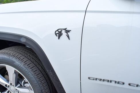 2pc جديد مخصص Hellhawk Emblem بديل لـ Trackhawk Fender Door 3D Badge Hellcat Style Head (Black) in Kuwait