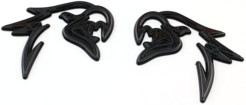 2pc جديد مخصص Hellhawk Emblem بديل لـ Trackhawk Fender Door 3D Badge Hellcat Style Head (Black) in Kuwait