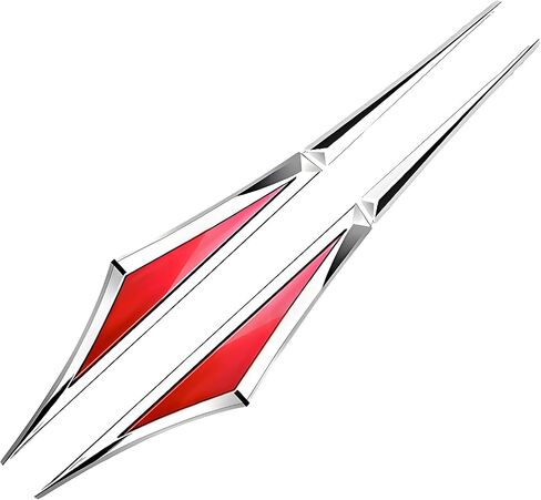 2Pcs 3D Car Side Doors Wing Emblem Badge Stickers,Self-Adhesive Zinc Alloy Auto Sport Badges Emblems Exterior Accessories for All Cars Trucks SUV Motorcycles Autobike(Size:red,Color:Silver) in Saudi Arabia