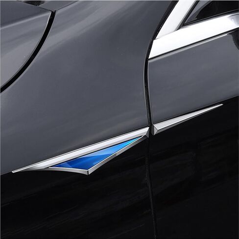 2Pcs 3D Car Side Doors Wing Emblem Badge Stickers,Self-Adhesive Zinc Alloy Auto Sport Badges Emblems Exterior Accessories for All Cars Trucks SUV Motorcycles Autobike(Size:red,Color:Silver) in Saudi Arabia