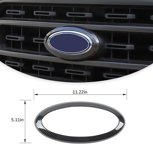 Jimen لـ 2021+ F150 بدون كاميرا عرض خلفية ، غطاء حلقة شارة الشبكة الأمامية متوافقة مع Ford F150 2021-2023 (أحمر) in Saudi Arabia