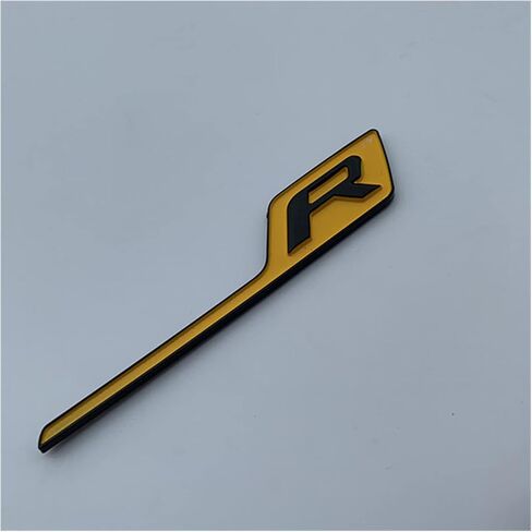 Long R S Badge Letter Emblem Fit for Mercedes Benz AMG GTR GTS C63S E63S GLC63S GLE63S Car Styling Trunk Sticker Black Red Yellow (Color : R Black Yellow) in Saudi Arabia