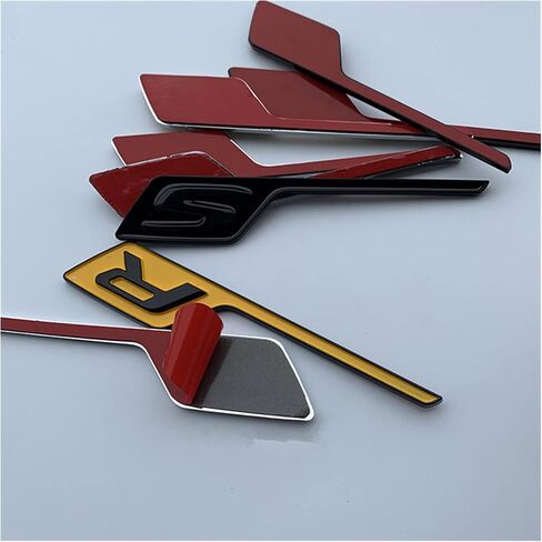 Long R S Badge Letter Emblem Fit for Mercedes Benz AMG GTR GTS C63S E63S GLC63S GLE63S Car Styling Trunk Sticker Black Red Yellow (Color : R Black Yellow) in Saudi Arabia