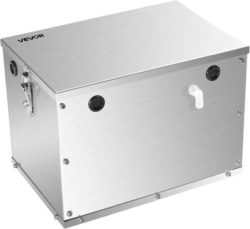 VEVOR Battery Box, Group 24-31 Trolling Motor Battery Box, Marine Batteries Case with Lock, Handles and Rubber-Grommet Cable Holes, Stainless Steel Shell, Suitable for Cars, Boats & Trolling Motors in Saudi Arabia